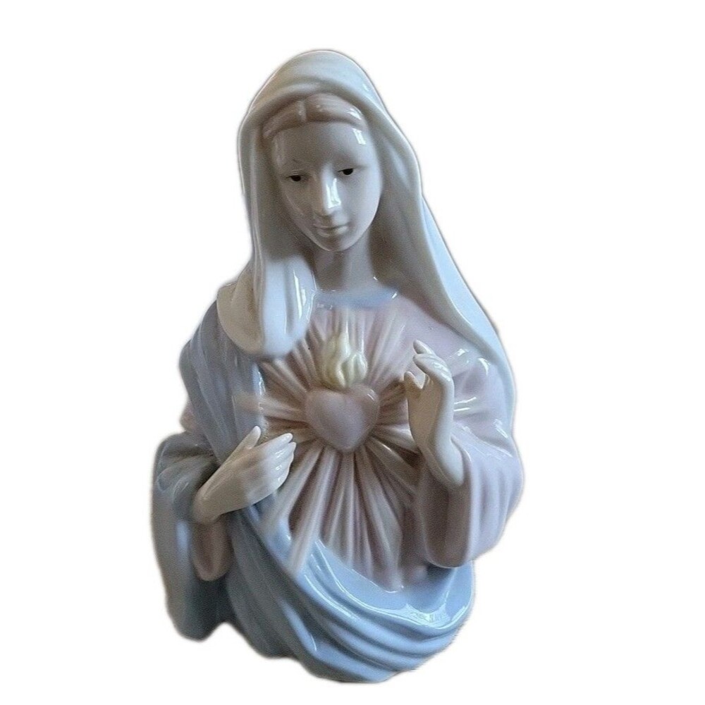 Vintage Religious Fine Porcelain" Immaculate Heart of Mary" Statue Figurine 6.5